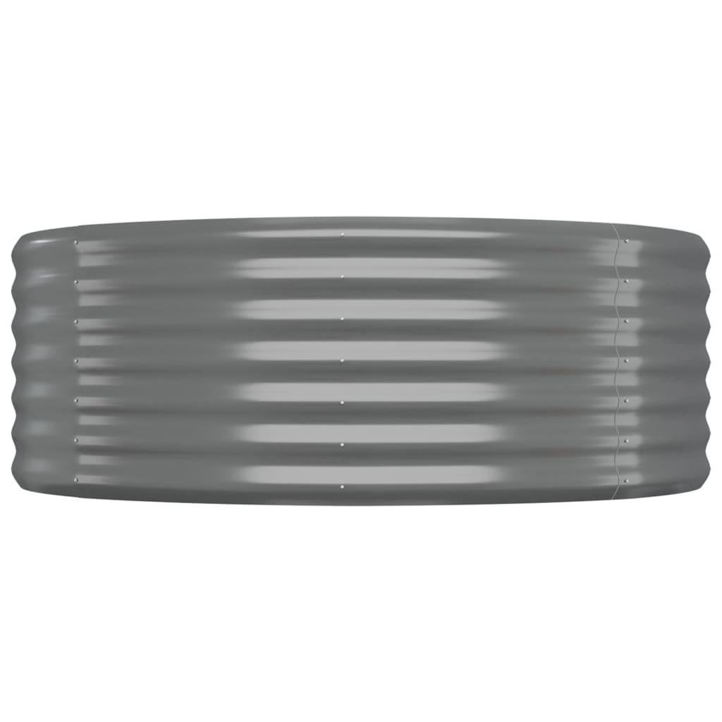 Patio Raised Bed Powder-coated Steel 39.4"x39.4"x14.2" Gray at Set Shop and Smile