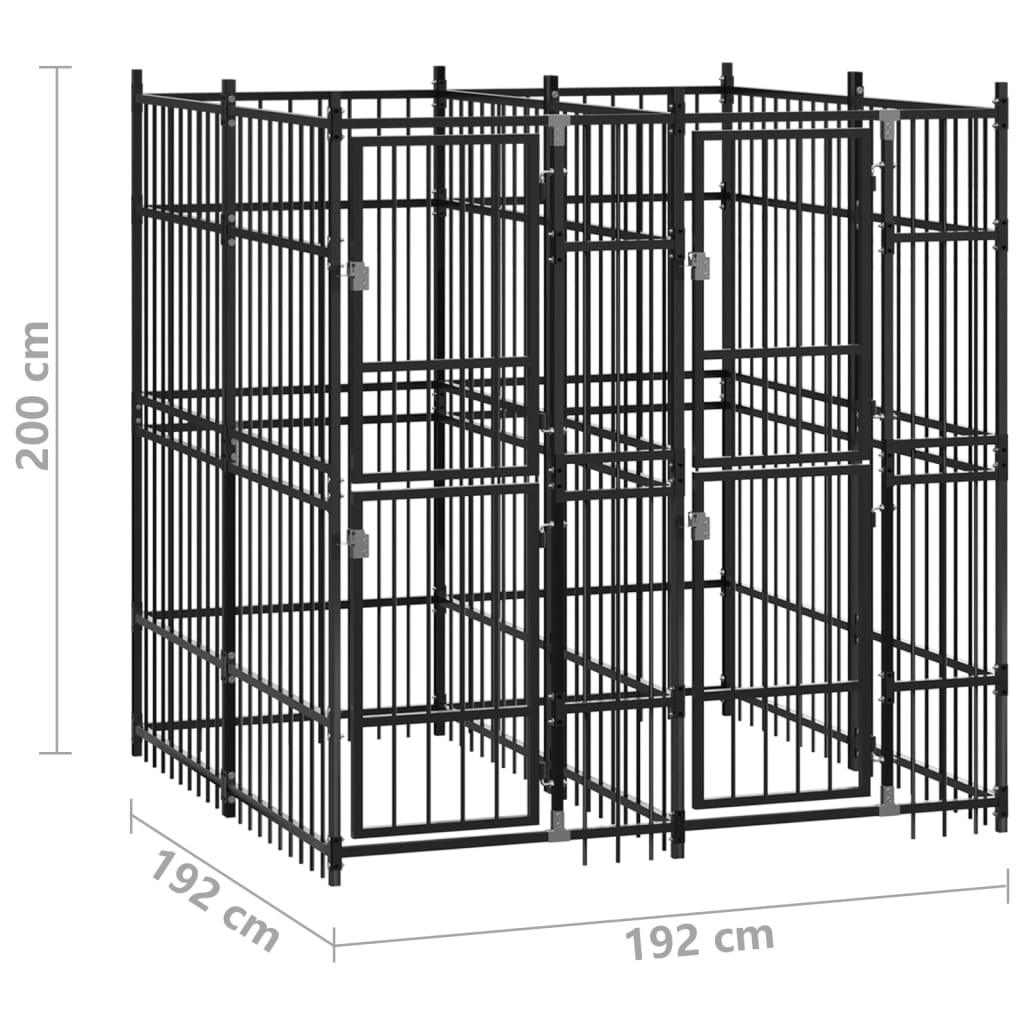 Outdoor Dog Kennel Steel 39.7 ft² at Set Shop and Smile