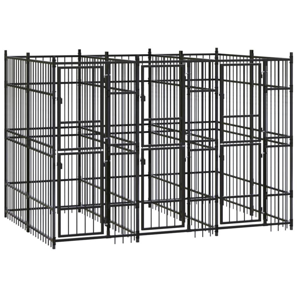 Outdoor Dog Kennel Steel 59.5 ft² at Set Shop and Smile