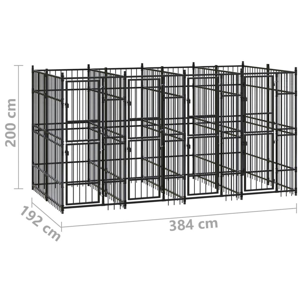 Outdoor Dog Kennel Steel 79.3 ft² at Set Shop and Smile