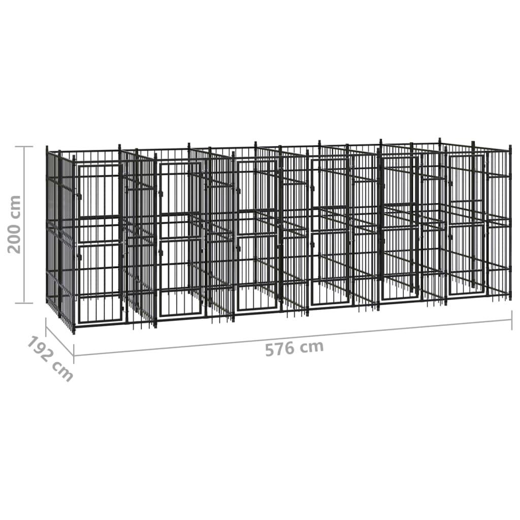 Outdoor Dog Kennel Steel 119 ft² at Set Shop and Smile