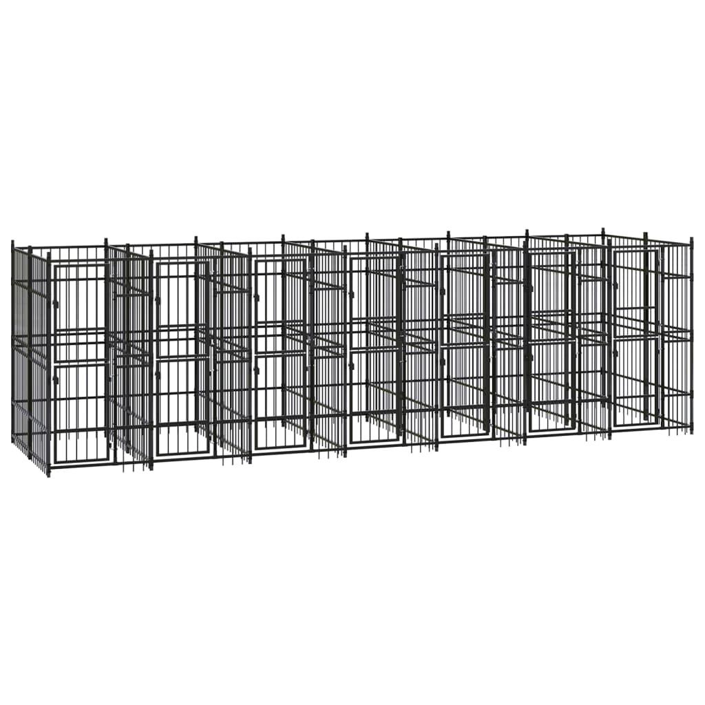 Outdoor Dog Kennel Steel 138.9 ft² at Set Shop and Smile