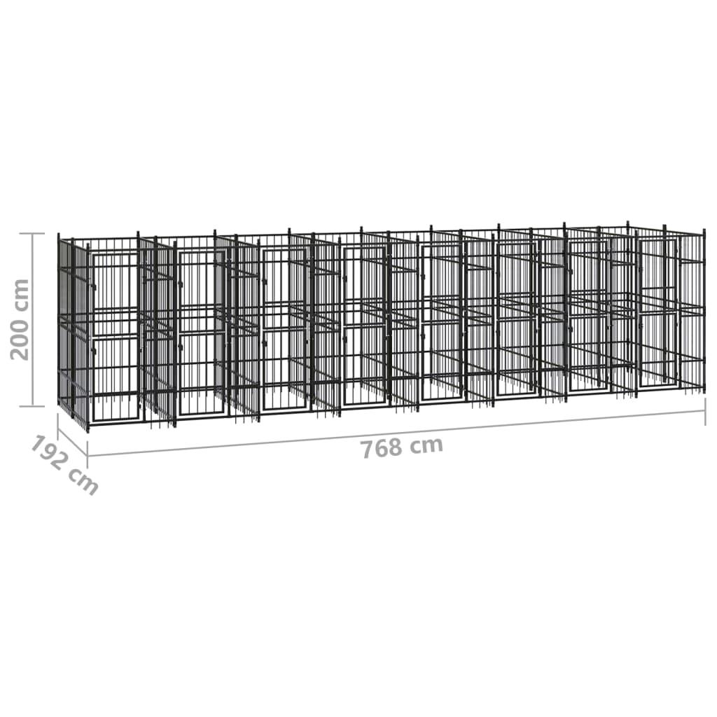 Outdoor Dog Kennel Steel 158.8 ft² at Set Shop and Smile