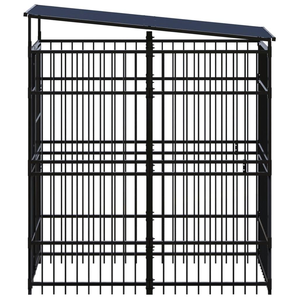 Outdoor Dog Kennel with Roof Steel 19.8 ft² at Set Shop and Smile