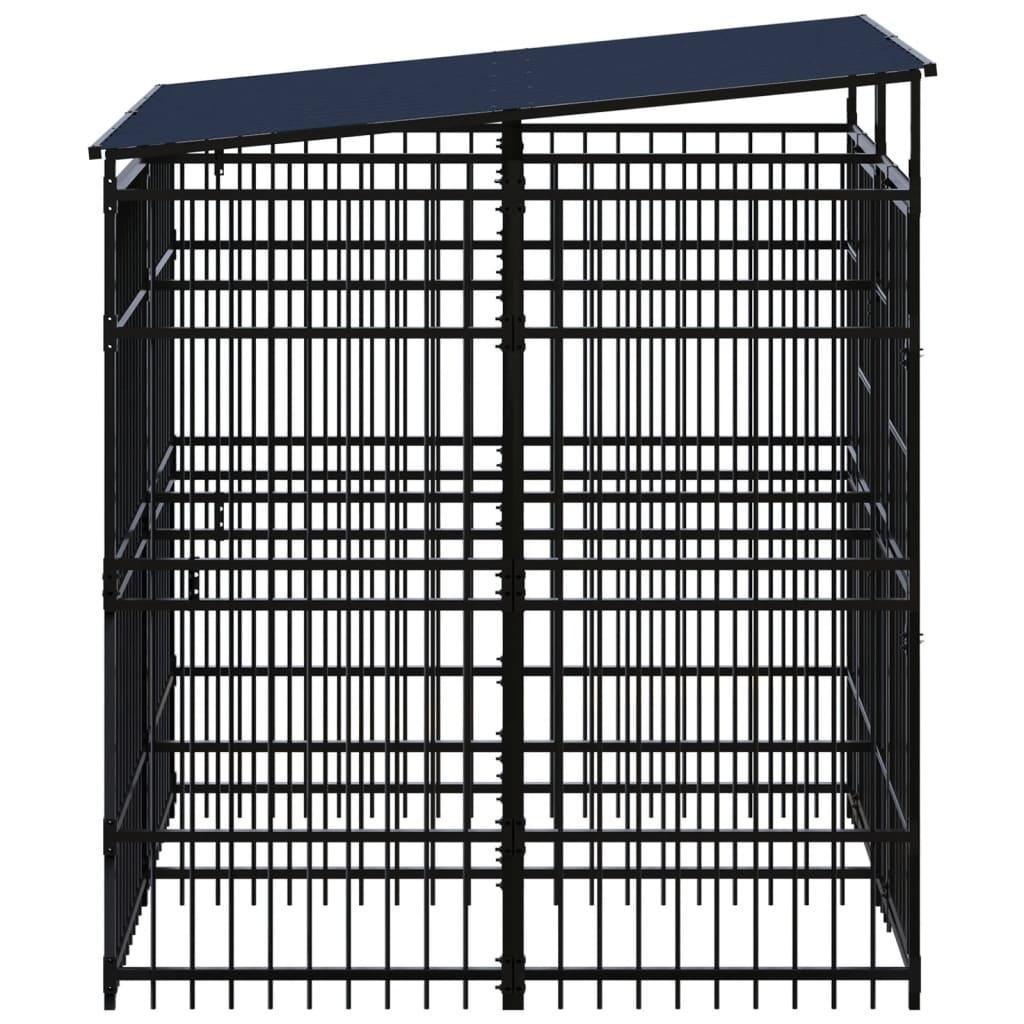 Outdoor Dog Kennel with Roof Steel 39.7 ft² at Set Shop and Smile