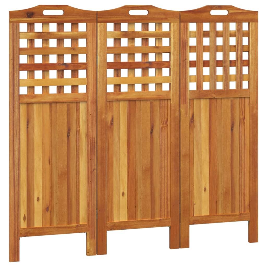 3-Panel Room Divider 47.8"x0.8"x45.3" Solid Wood Acacia at Set Shop and Smile