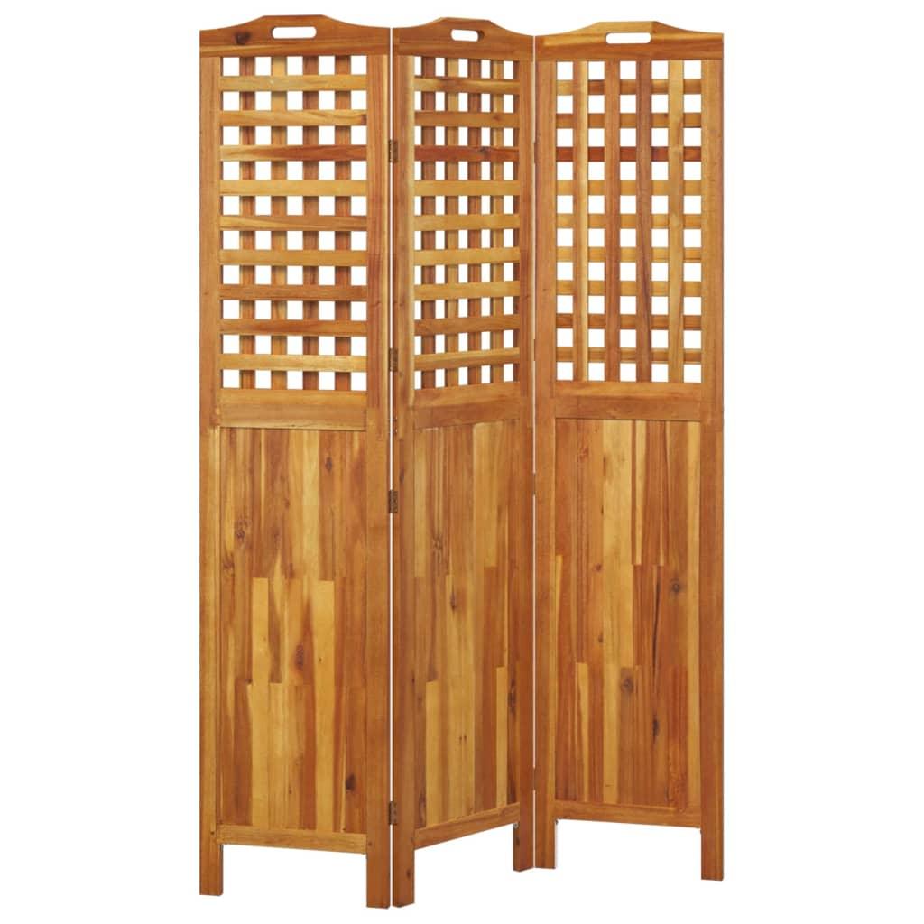 3-Panel Room Divider 47.8"x0.8"x70.9" Solid Wood Acacia at Set Shop and Smile