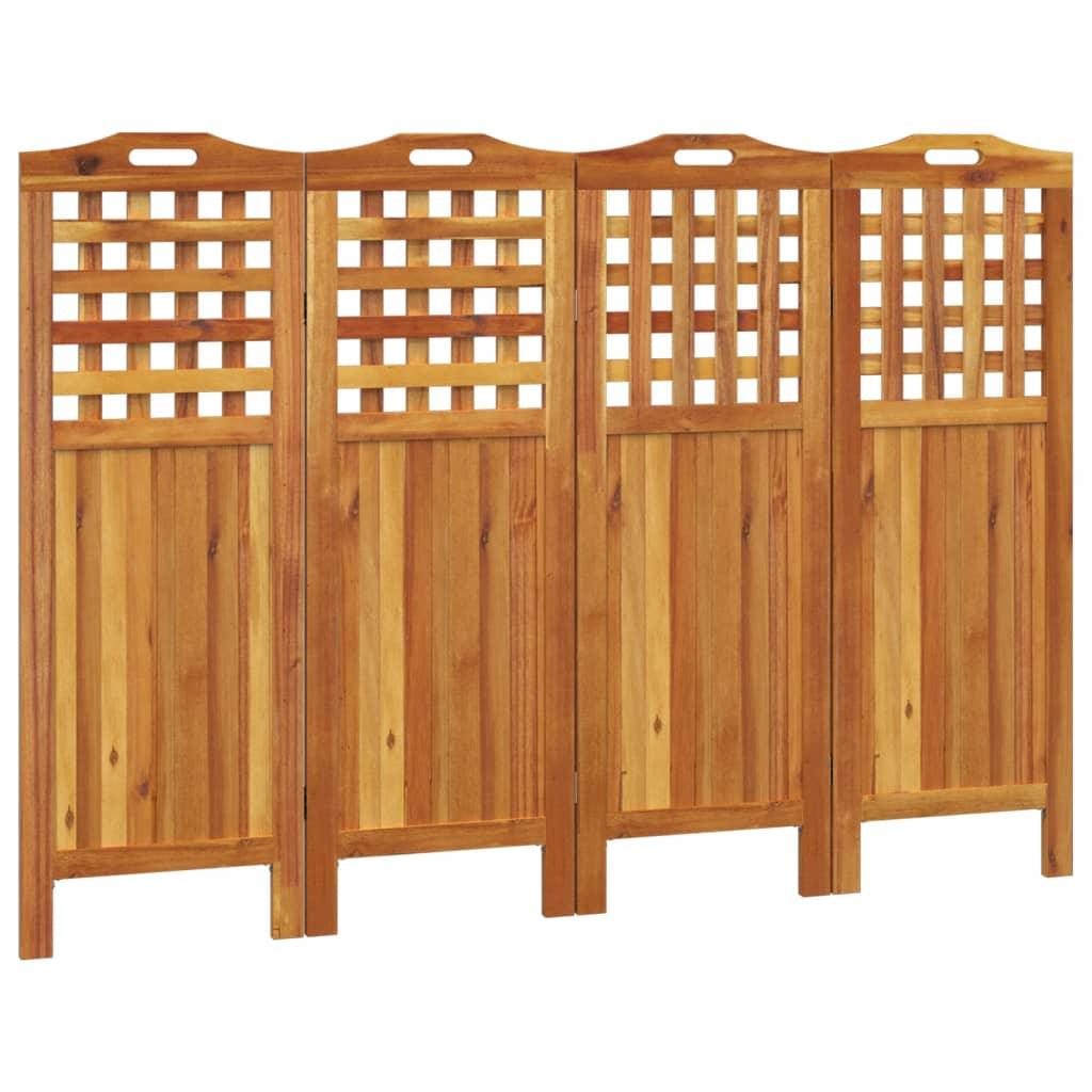 4-Panel Room Divider 63.8"x0.8"x45.3" Solid Wood Acacia at Set Shop and Smile