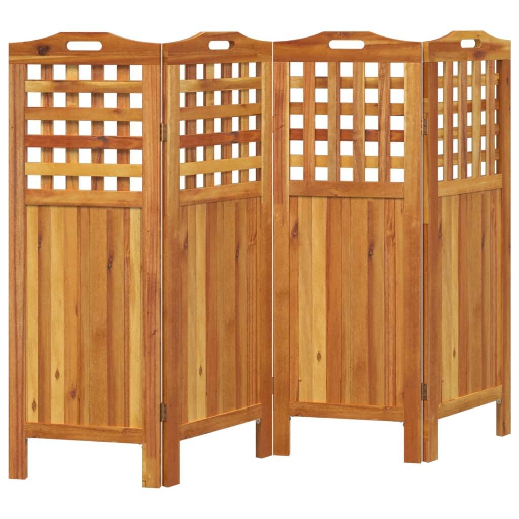 4-Panel Room Divider 63.8"x0.8"x45.3" Solid Wood Acacia at Set Shop and Smile