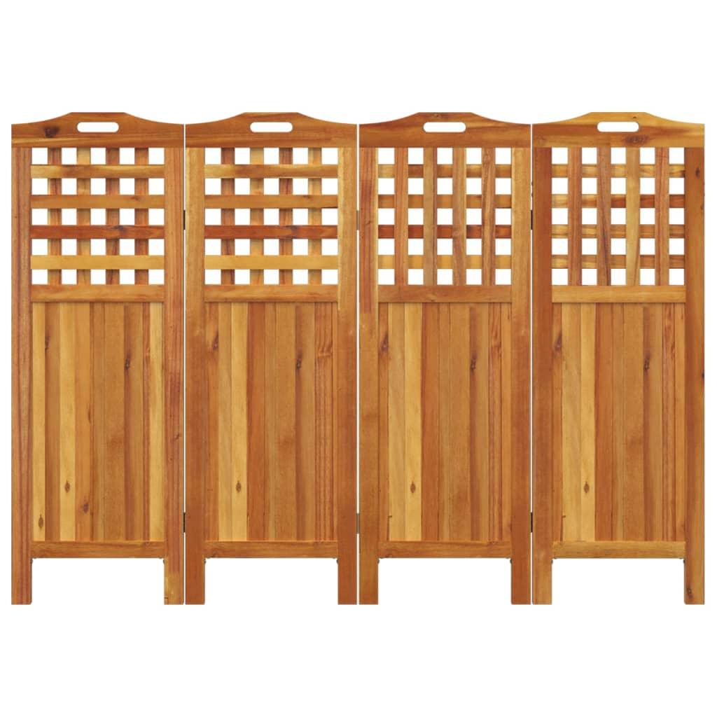 4-Panel Room Divider 63.8"x0.8"x45.3" Solid Wood Acacia at Set Shop and Smile