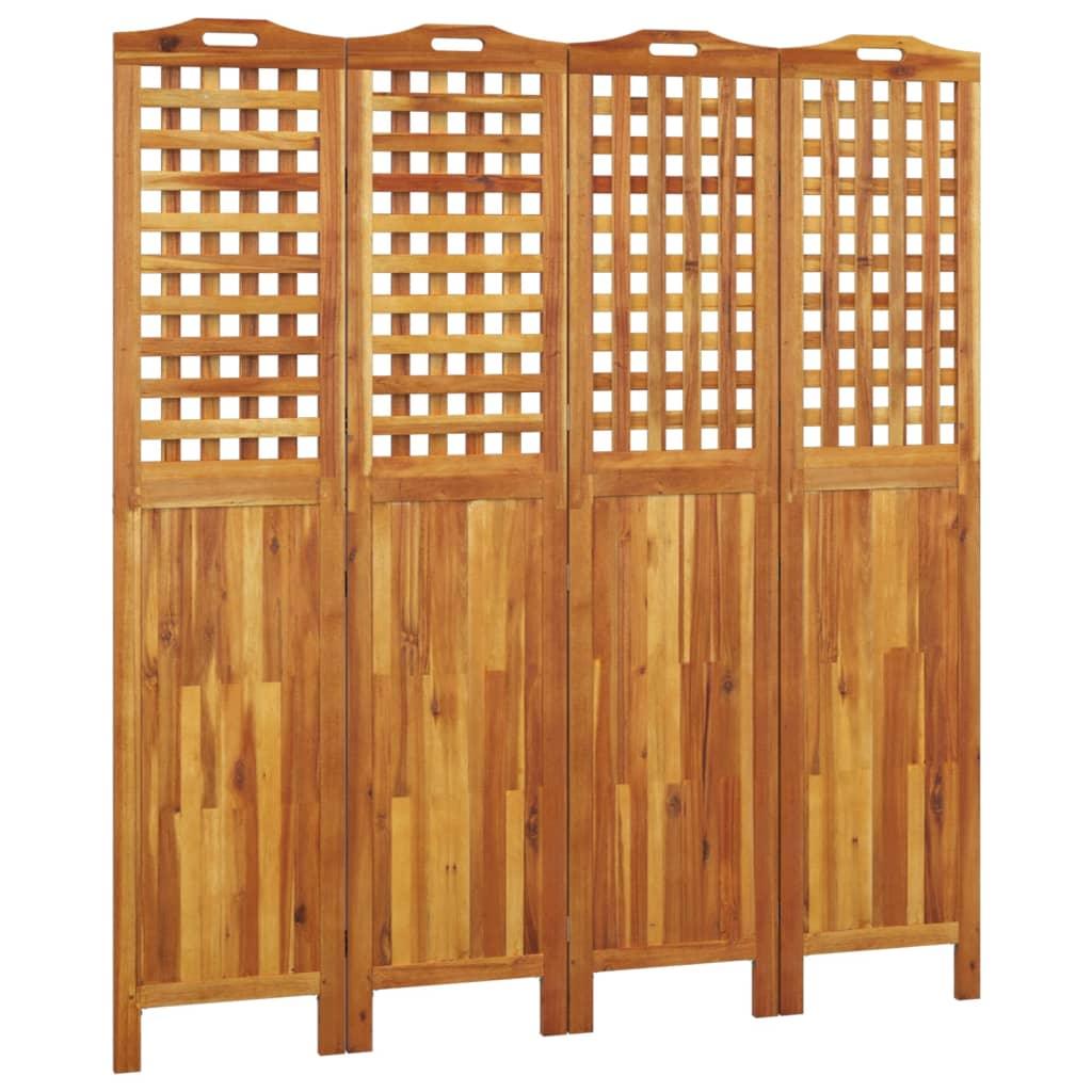4-Panel Room Divider 63.8"x0.8"x70.9" Solid Wood Acacia at Set Shop and Smile