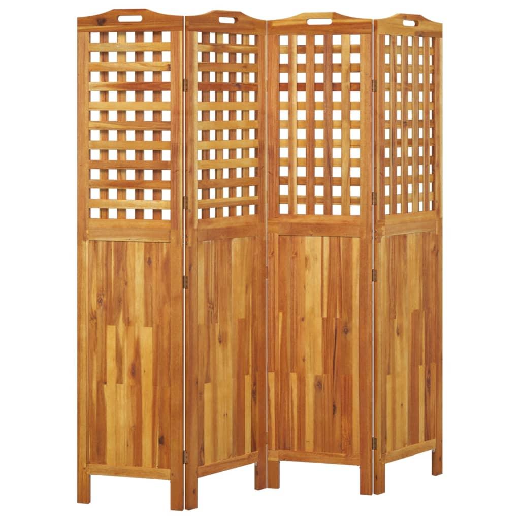 4-Panel Room Divider 63.8"x0.8"x70.9" Solid Wood Acacia at Set Shop and Smile