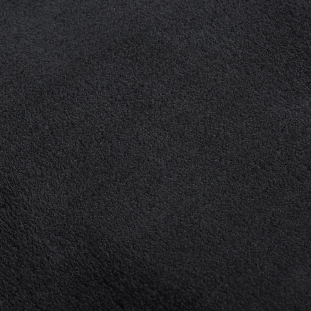 Washable Rug Soft Fluffy Short Pile 63"x90.6" Anti Slip Black at Set Shop and Smile