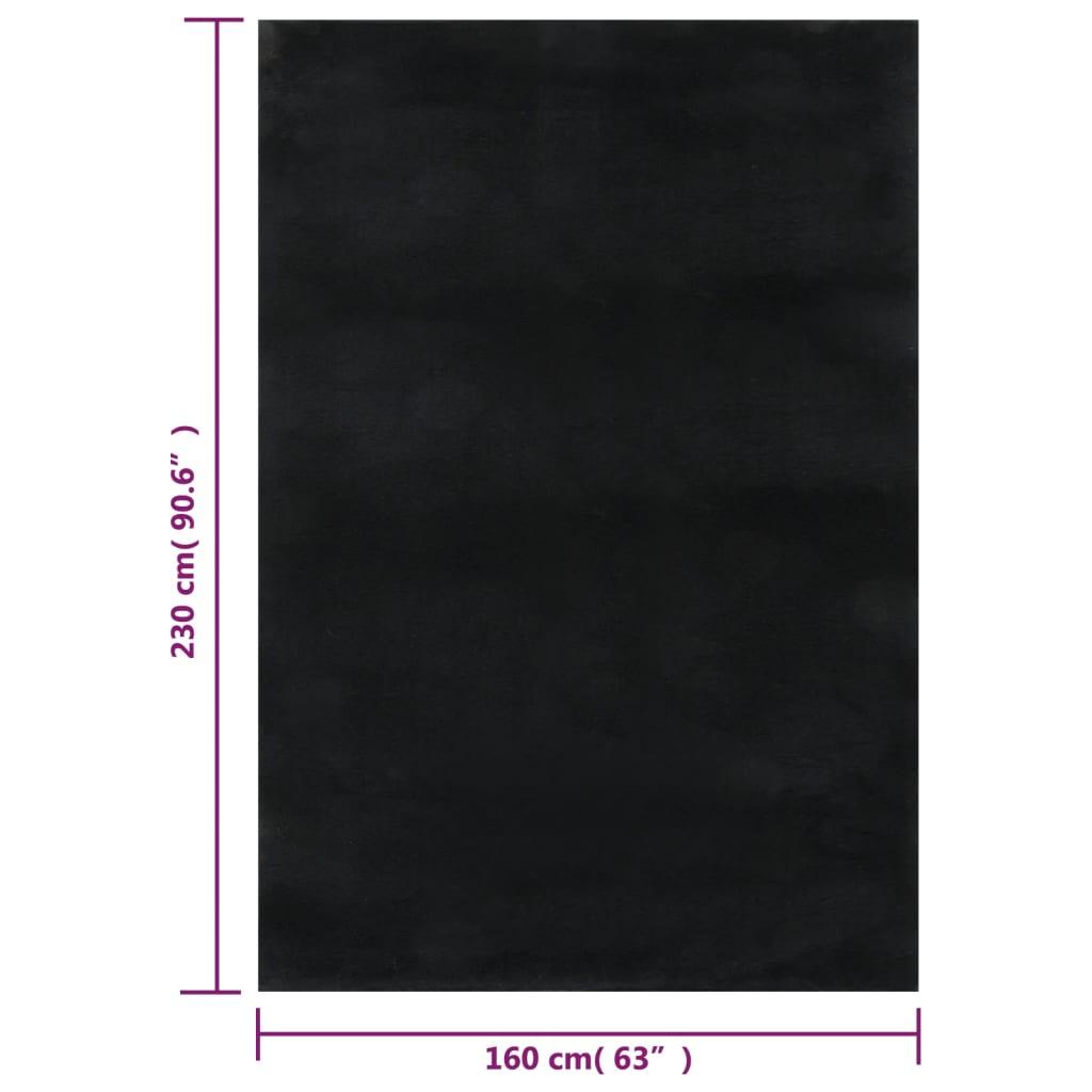 Washable Rug Soft Fluffy Short Pile 63"x90.6" Anti Slip Black at Set Shop and Smile