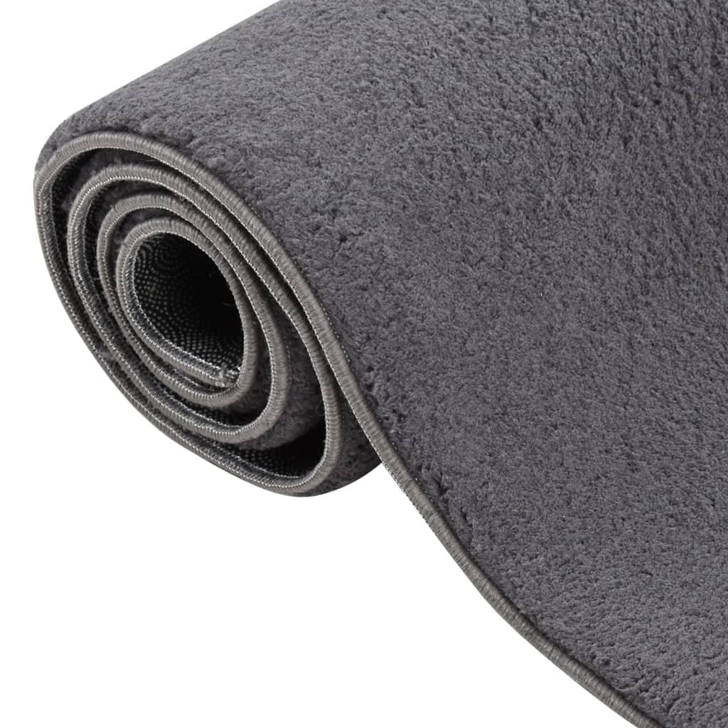 Washable Rug Fluffy Short Pile 63"x90.6" Anti Slip Anthracite at Set Shop and Smile