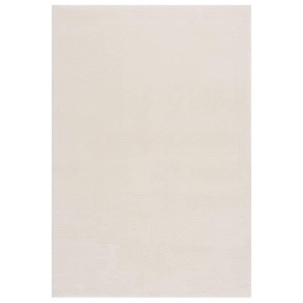 Washable Rug Soft Fluffy Short Pile 63"x90.6" Anti Slip Cream at Set Shop and Smile