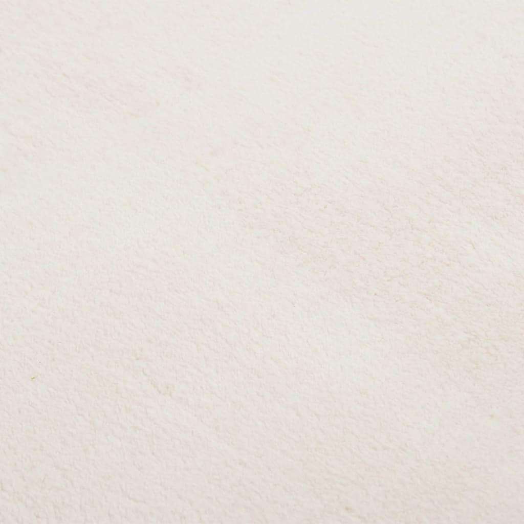 Washable Rug Soft Fluffy Short Pile 63"x90.6" Anti Slip Cream at Set Shop and Smile