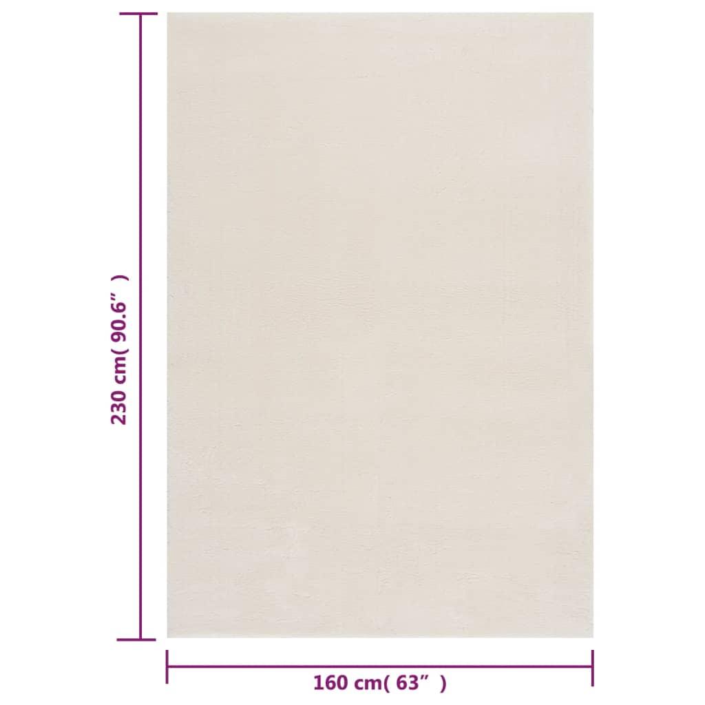 Washable Rug Soft Fluffy Short Pile 63"x90.6" Anti Slip Cream at Set Shop and Smile