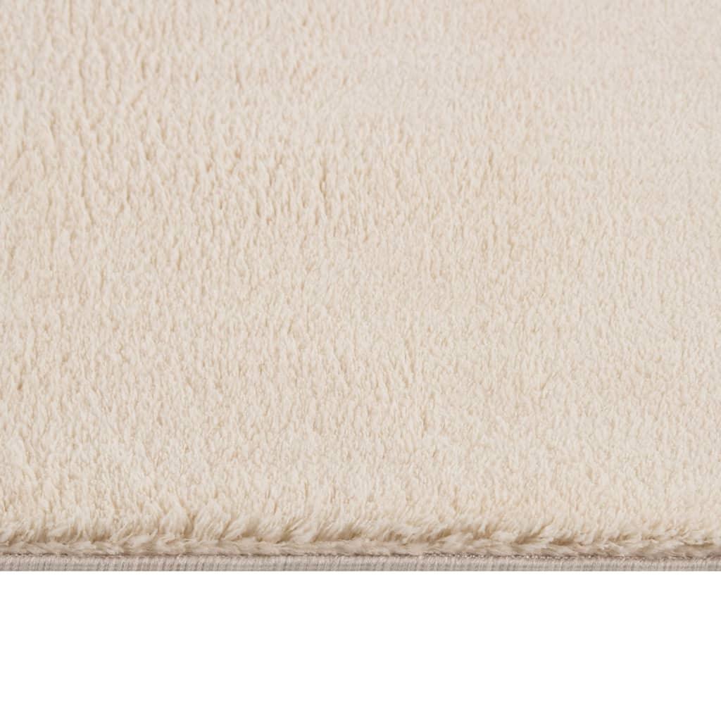 Washable Rug Soft Fluffy Short Pile 63"x90.6" Anti Slip Beige at Set Shop and Smile