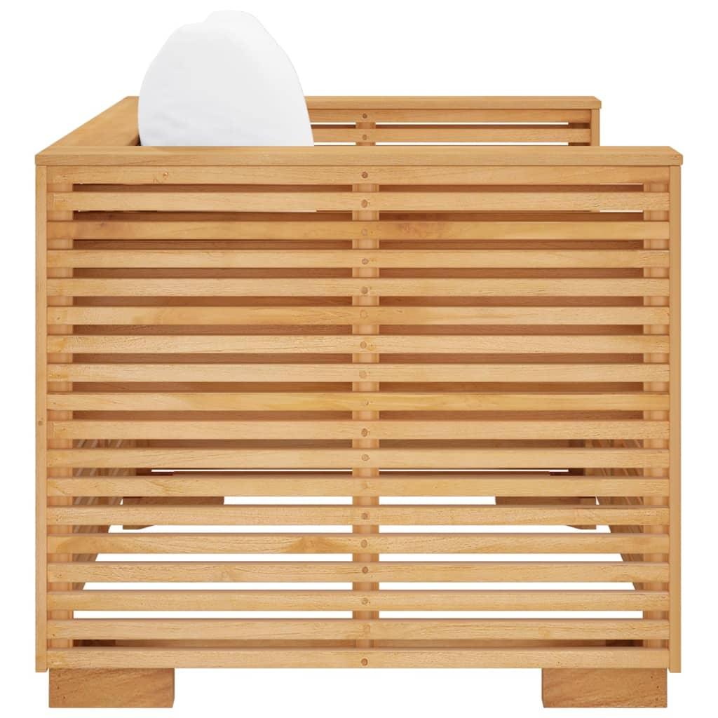 Patio Sofa Chair with Cream Cushions Solid Wood Teak at Set Shop and Smile