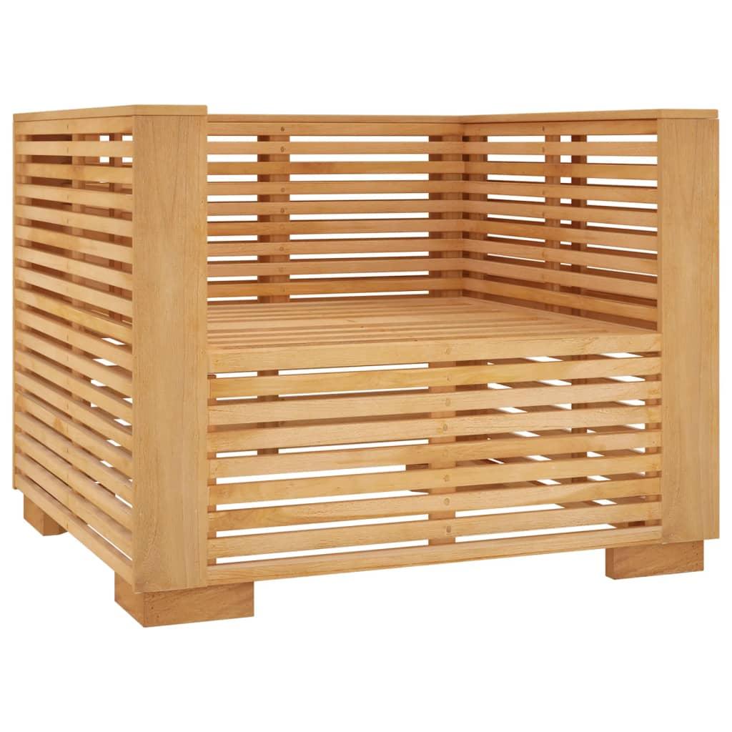 Patio Sofa Chair with Cream Cushions Solid Wood Teak at Set Shop and Smile