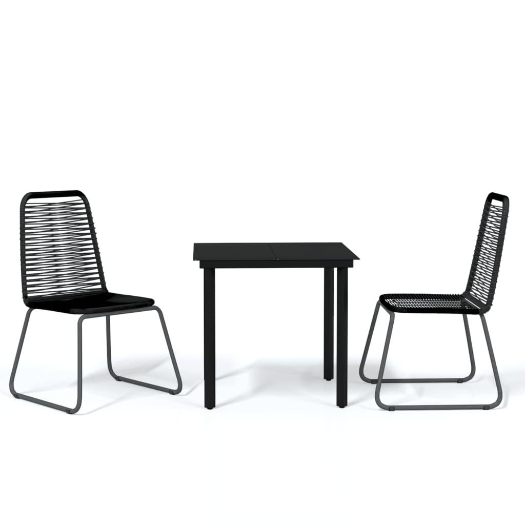 3 Piece Patio Dining Set Black at Set Shop and Smile