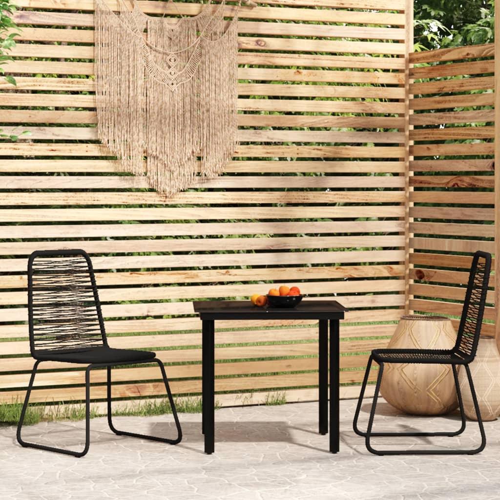 3 Piece Patio Dining Set Black at Set Shop and Smile