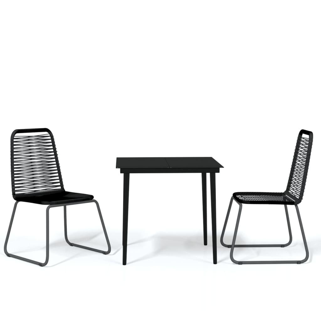 3 Piece Patio Dining Set Black at Set Shop and Smile