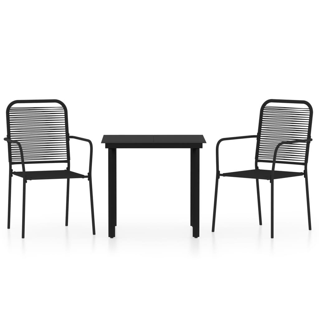 3 Piece Patio Dining Set Black at Set Shop and Smile