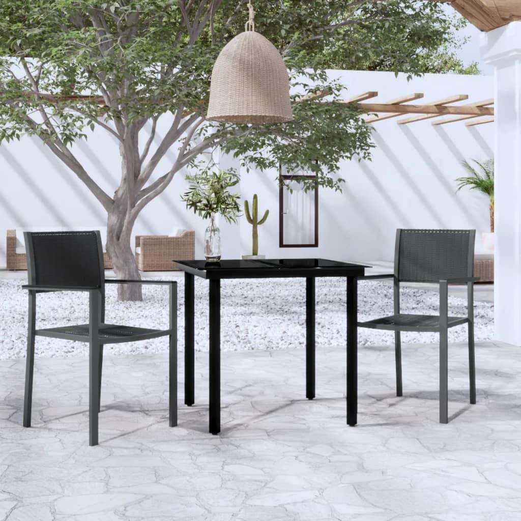 3 Piece Patio Dining Set Black at Set Shop and Smile