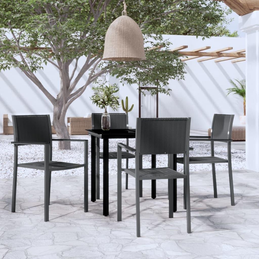 5 Piece Patio Dining Set Black at Set Shop and Smile