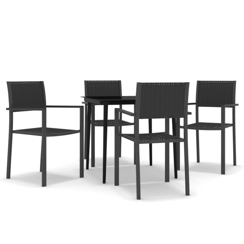 5 Piece Patio Dining Set Black at Set Shop and Smile
