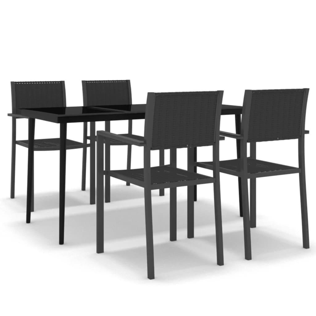 5 Piece Patio Dining Set Black at Set Shop and Smile