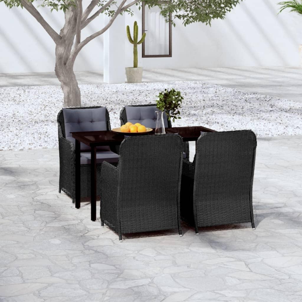 5 Piece Patio Dining Set Black at Set Shop and Smile