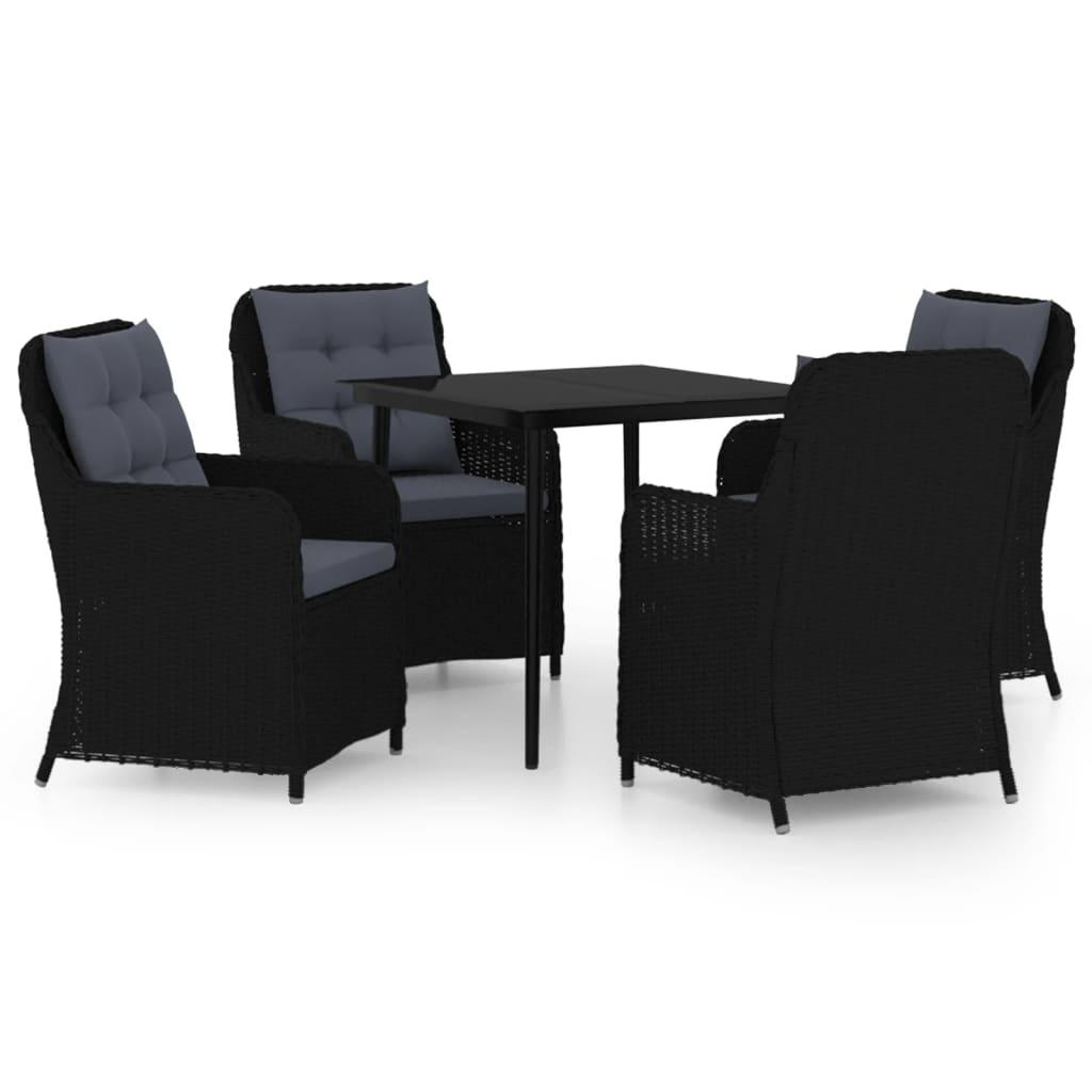 5 Piece Patio Dining Set Black at Set Shop and Smile