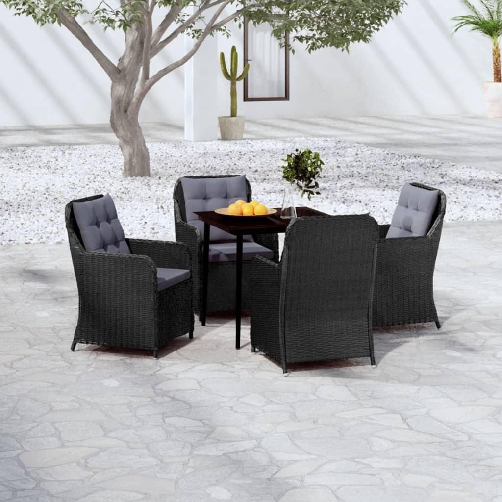 5 Piece Patio Dining Set Black at Set Shop and Smile