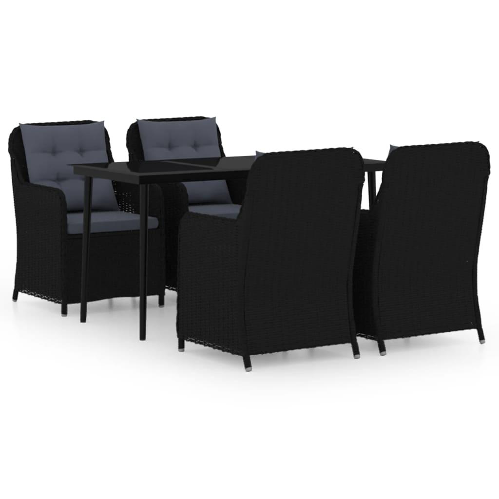 5 Piece Patio Dining Set Black at Set Shop and Smile