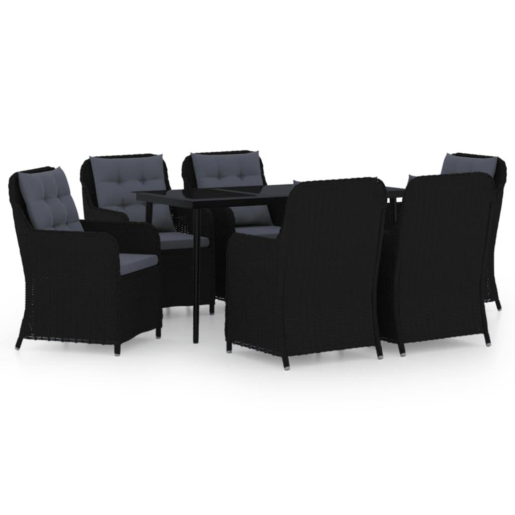 7 Piece Patio Dining Set Black at Set Shop and Smile