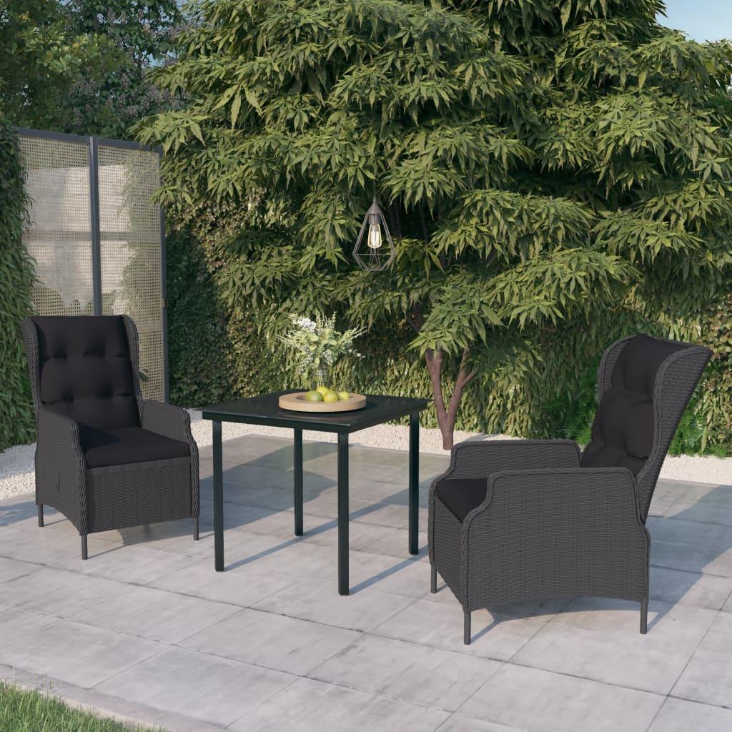 3 Piece Patio Dining Set Dark Gray at Set Shop and Smile