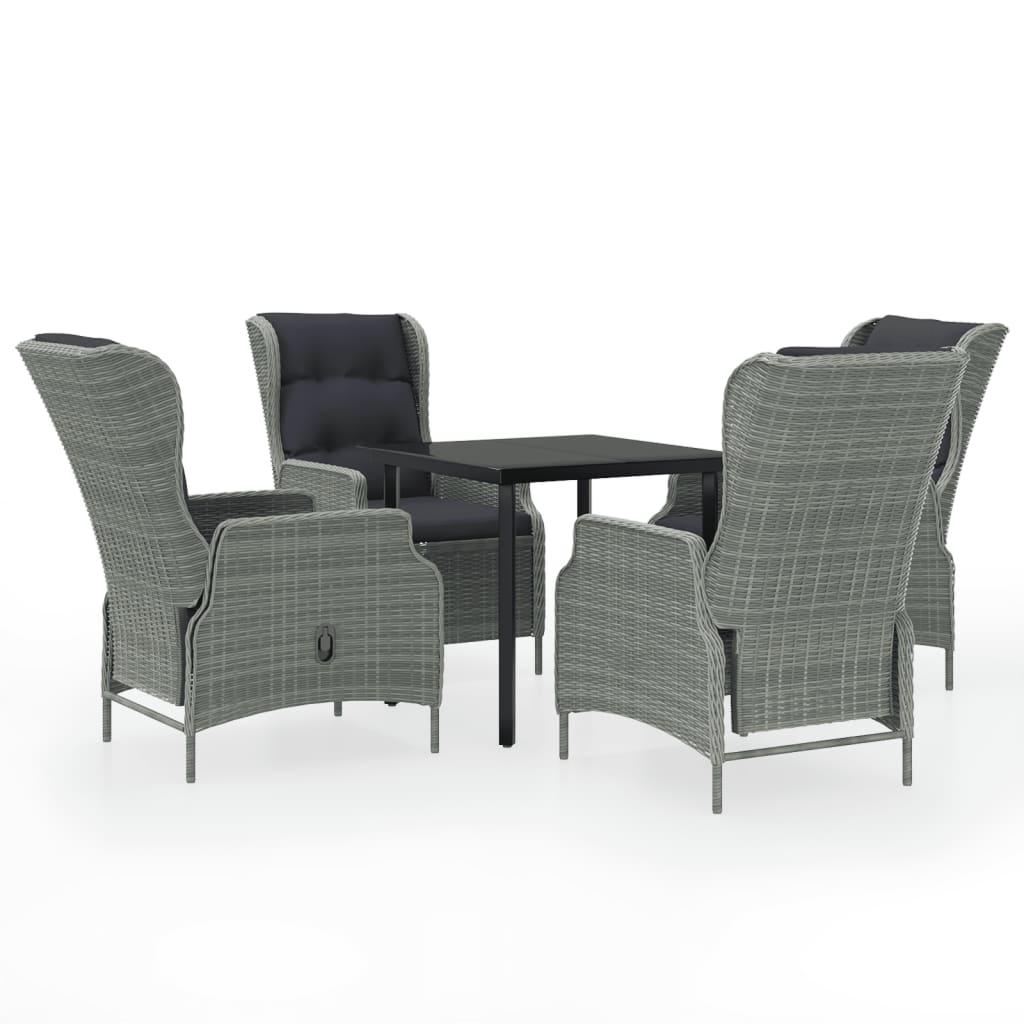 5 Piece Patio Dining Set Light Gray at Set Shop and Smile