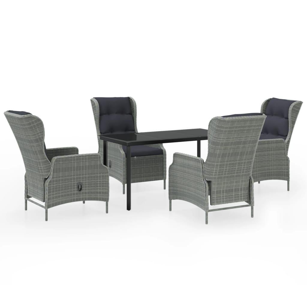 5 Piece Patio Dining Set Light Gray at Set Shop and Smile