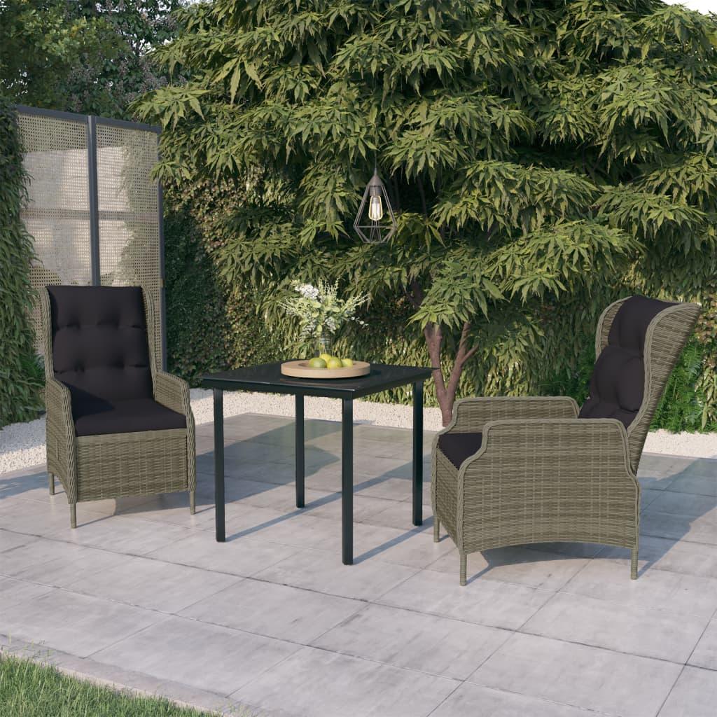 3 Piece Patio Dining Set Brown at Set Shop and Smile