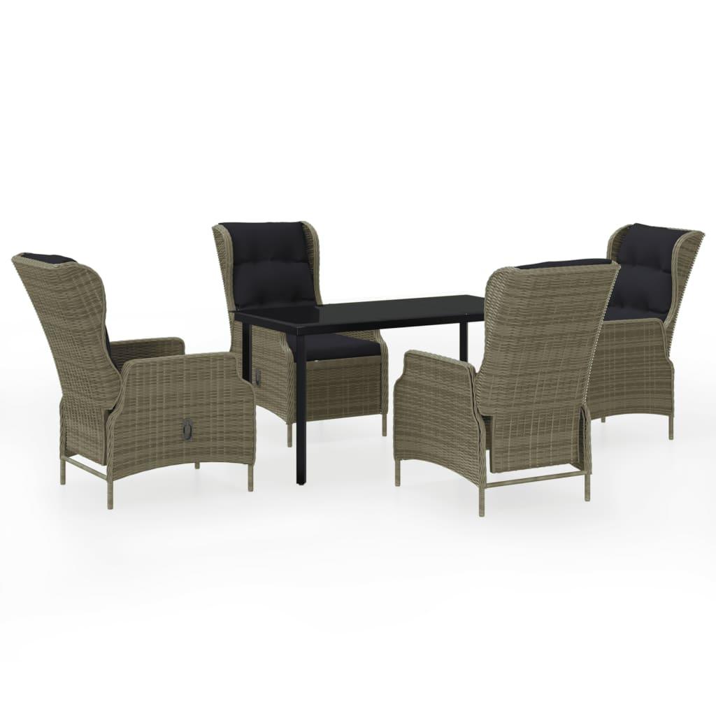 5 Piece Patio Dining Set Brown at Set Shop and Smile