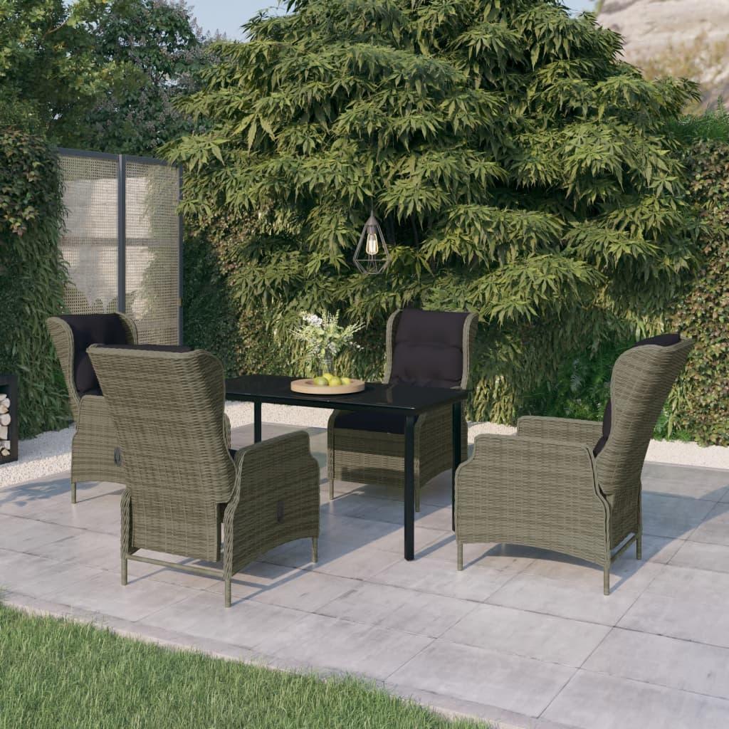 5 Piece Patio Dining Set Brown at Set Shop and Smile