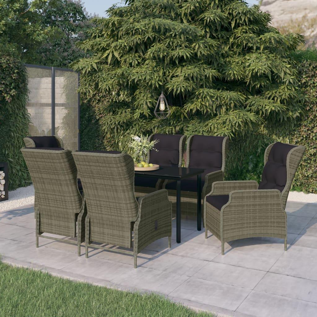 7 Piece Patio Dining Set Brown at Set Shop and Smile