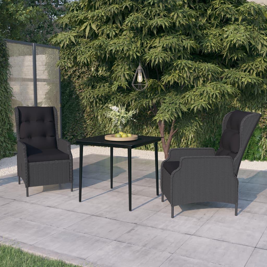 3 Piece Patio Dining Set Dark Gray at Set Shop and Smile