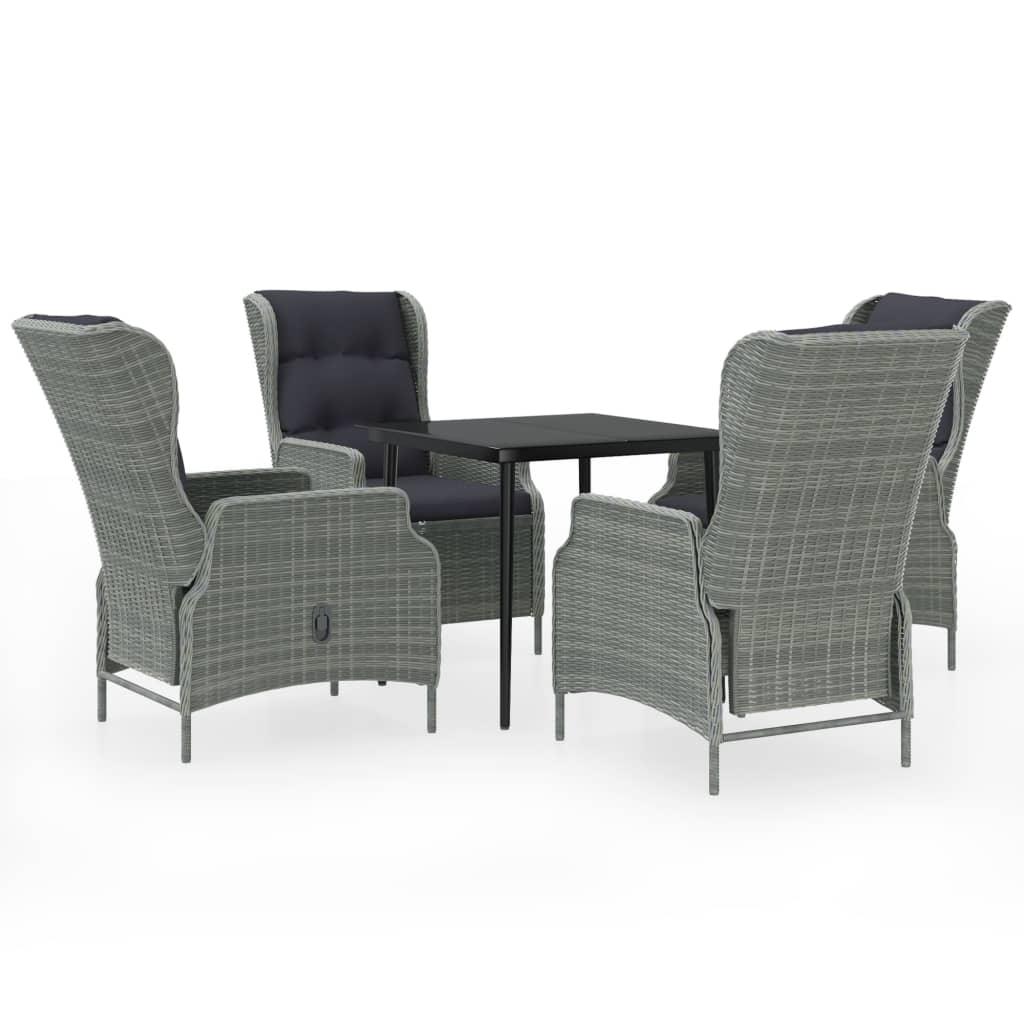 5 Piece Patio Dining Set Light Gray at Set Shop and Smile