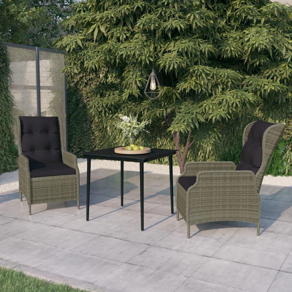 3 Piece Patio Dining Set Brown at Set Shop and Smile