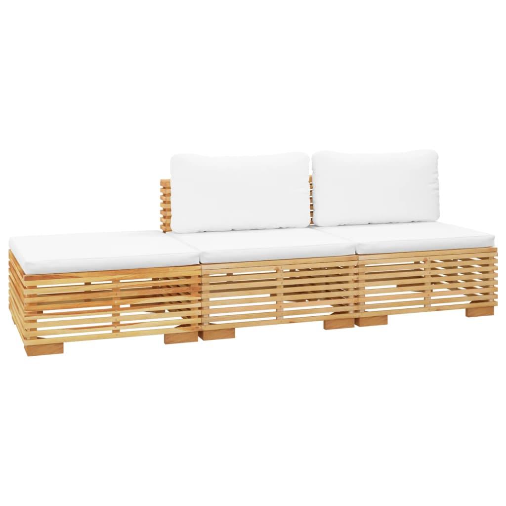 3 Piece Patio Lounge Set with Cushions Solid Wood Teak at Set Shop and Smile