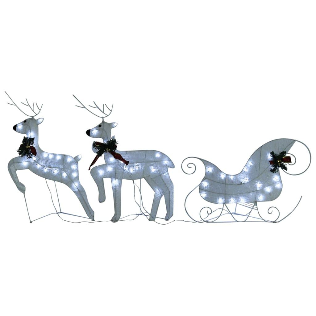 Reindeer & Sleigh Christmas Decoration 60 LEDs Outdoor White at Set Shop and Smile